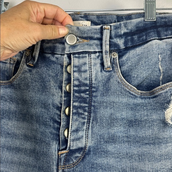 Good American Good Curve Exposed Button High Rise Straight Leg Jean Stretch 6/28 - Picture 6 of 16